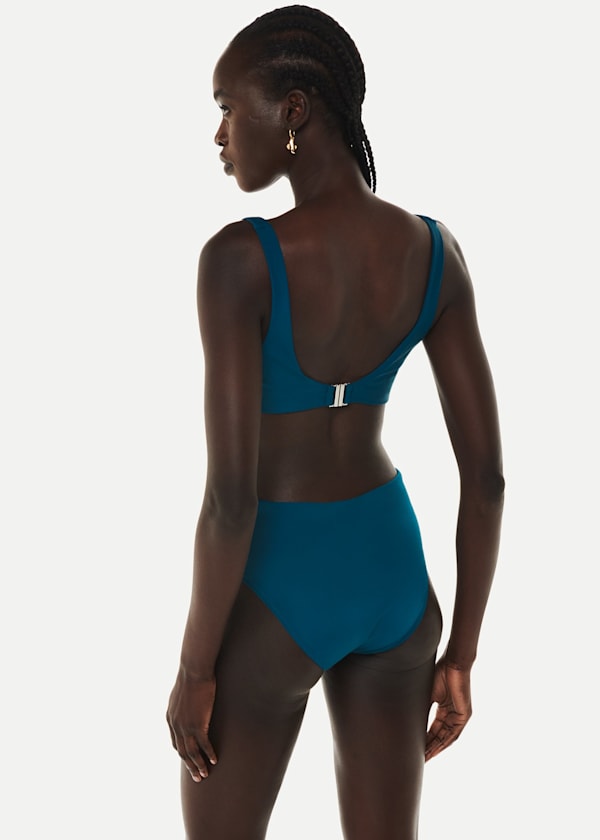 Teal High Rise Bikini Bottom