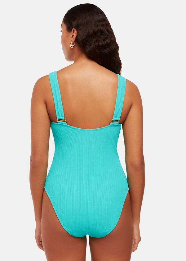 Turquoise Square Neck Swimsuit