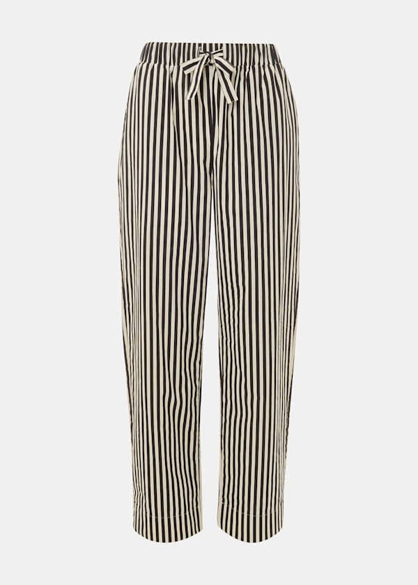 Black Cotton Stripe Pyjama Bottom