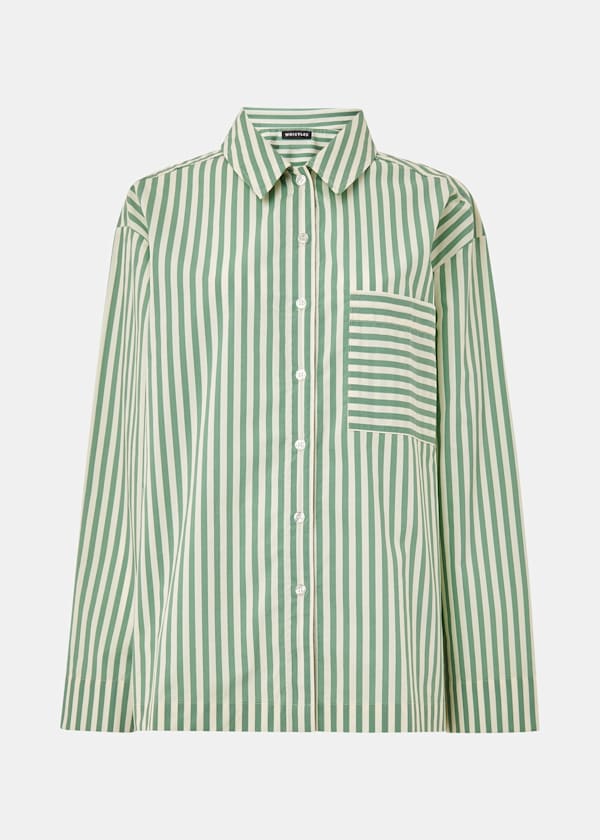 Multicolour Cotton Stripe Pyjama Shirt
