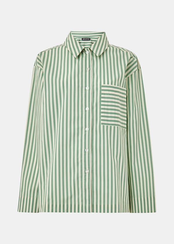 Cotton Stripe Pyjama Shirt