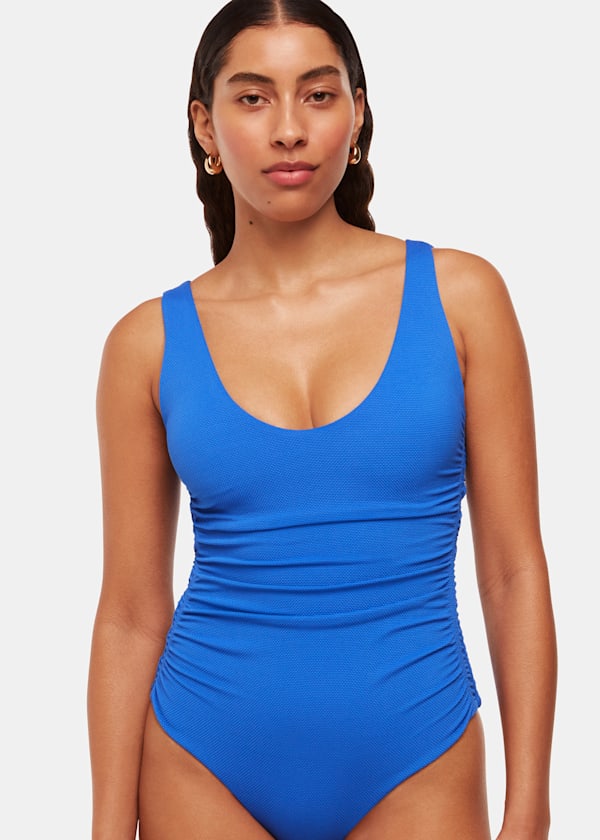 Textured Side Ruched Swimsuit