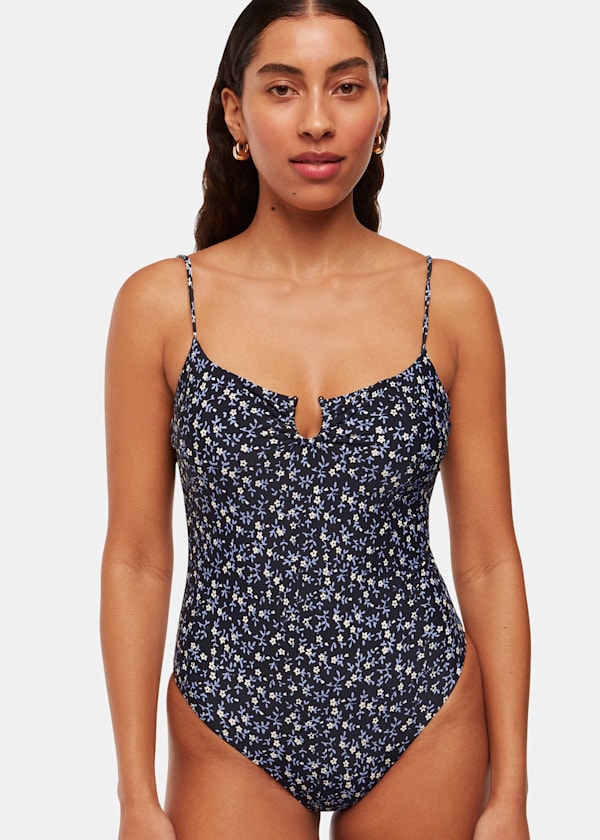 Black Forget Me Not Swimsuit