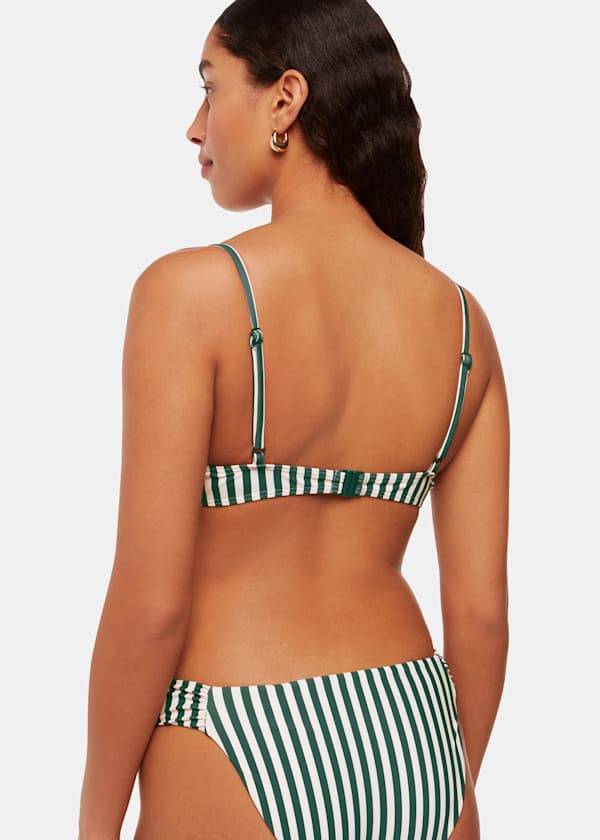 Green Stripe Bikini Top