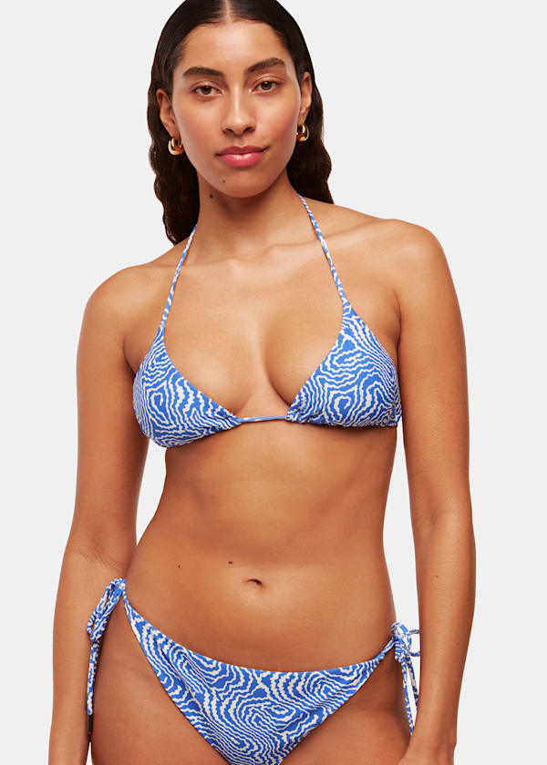 Blue Ripple Wave Bikini Bottom