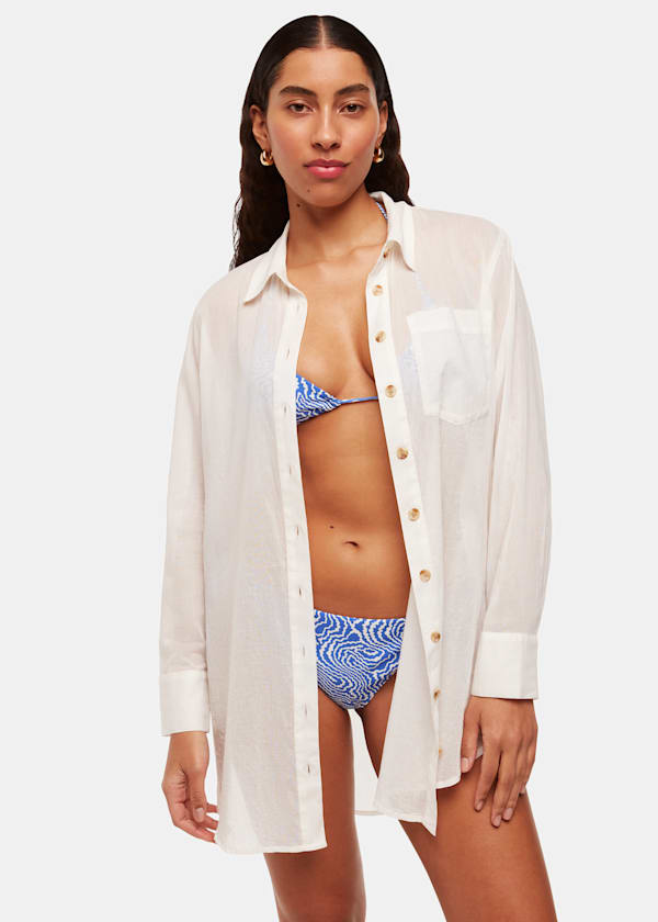 Blue Ripple Wave Bikini Bottom