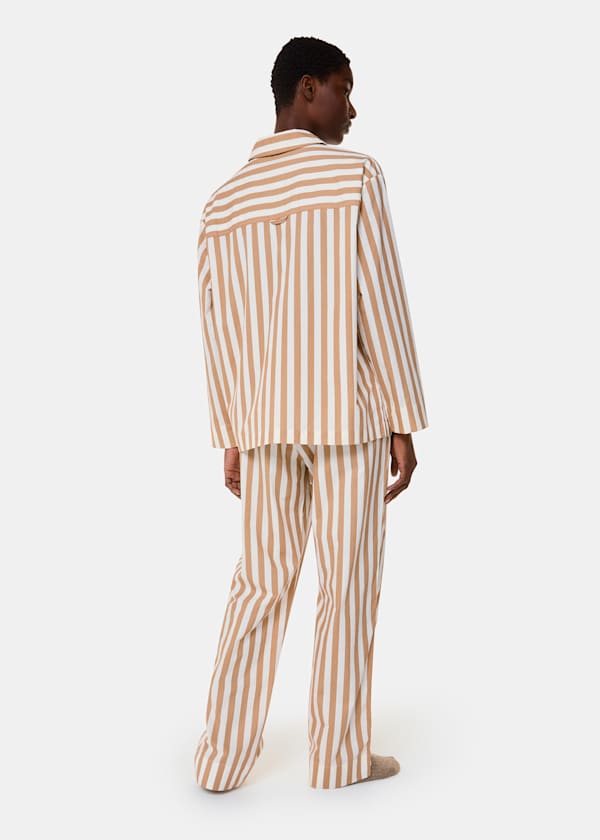 Ivory Cotton Stripe Pyjama Bottom