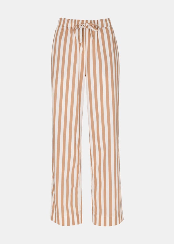 Ivory Cotton Stripe Pyjama Bottom