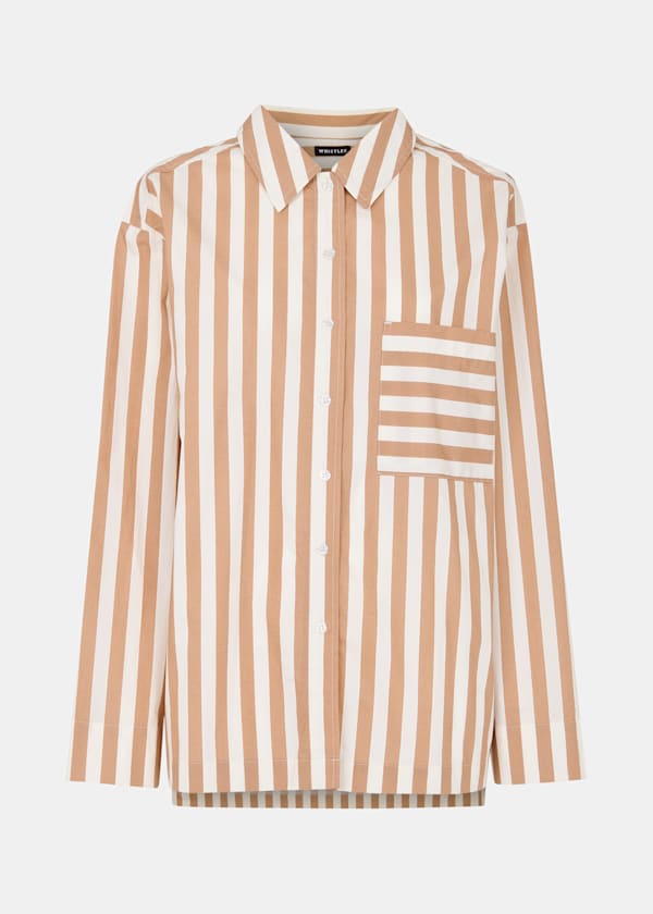 Ivory Cotton Stripe Pyjama Shirt