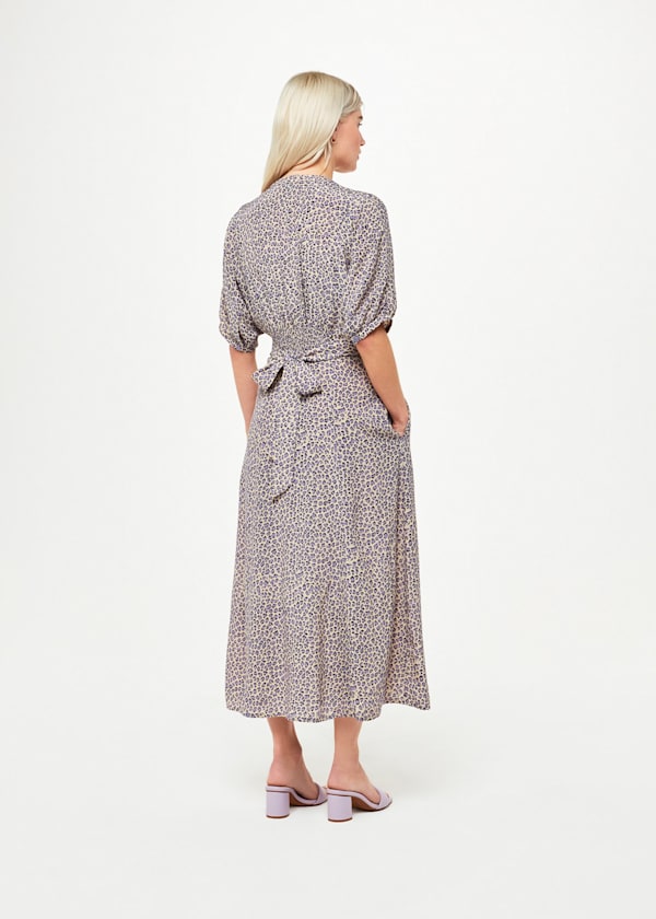 Lilac Petite Dashed Leopard Midi Dress