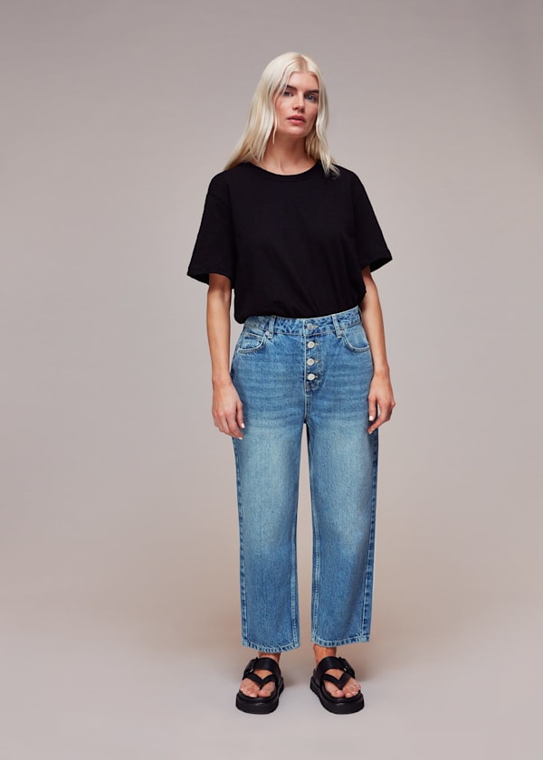 Denim Petite Authentic Hollie Button Jean