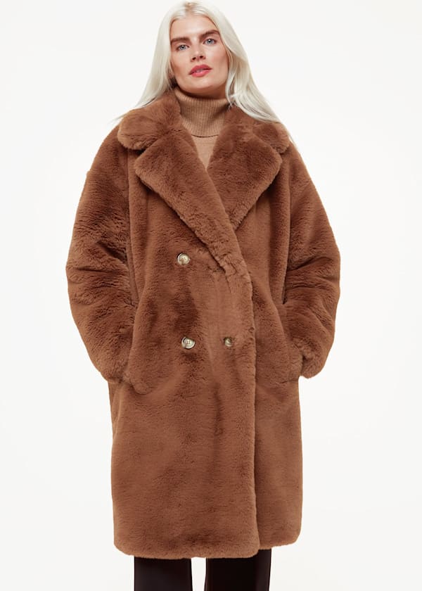 Petite Teddy Faux Fur Coat