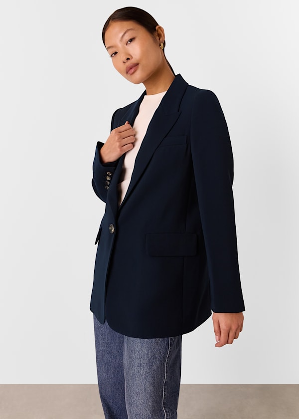 Petite Crepe Boyfriend Blazer