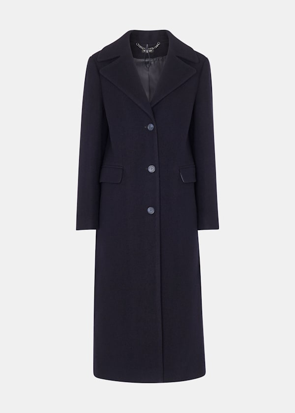 Navy Petite Amalia Longline Coat