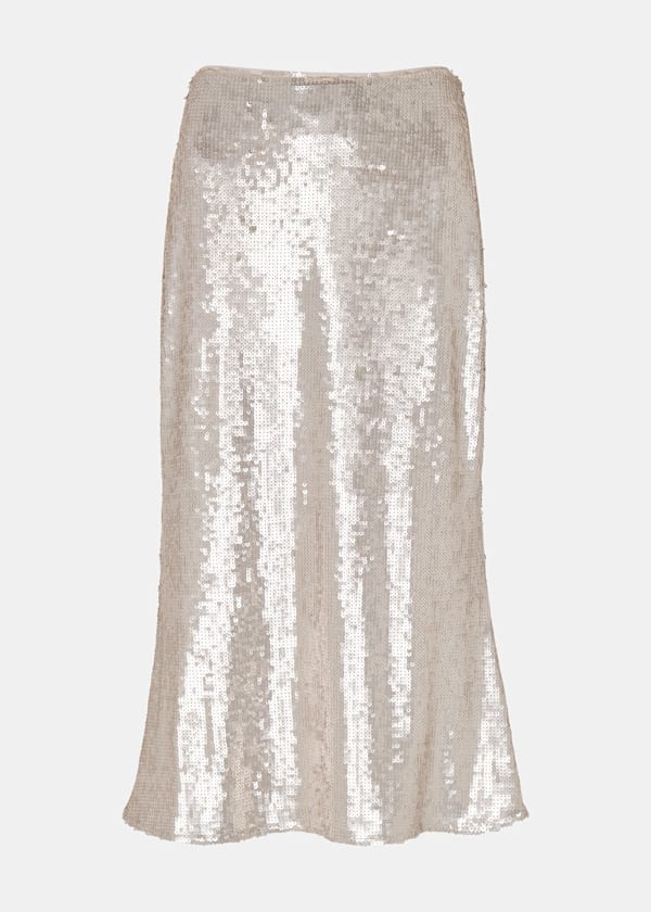 Petite Sequin Midi Skirt