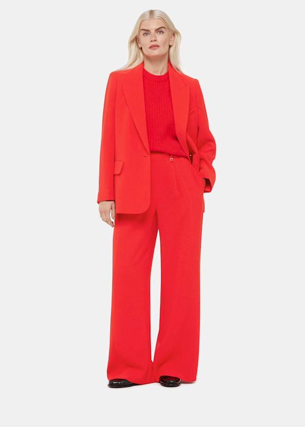 Red Petite Boyfriend Crepe Blazer