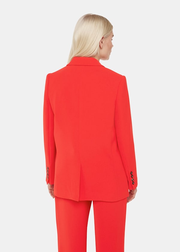 Red Petite Crepe Boyfriend Blazer