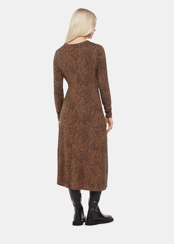 Black Petite Coffee Bean Tie Jersey Dress