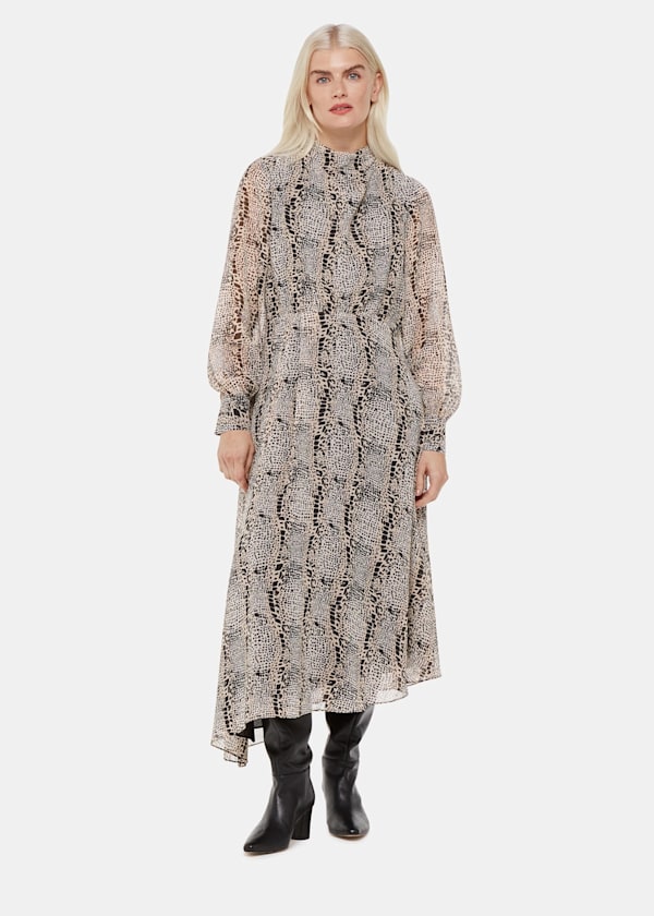 Multicolour Petite Optical Snake Meg Dress