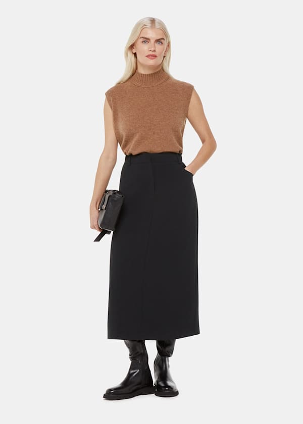 Petite Abigail Tailored Midi Skirt