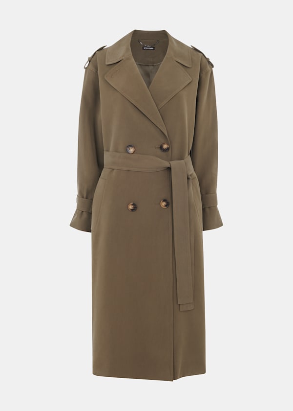 Khaki Petite Riley Trench Coat