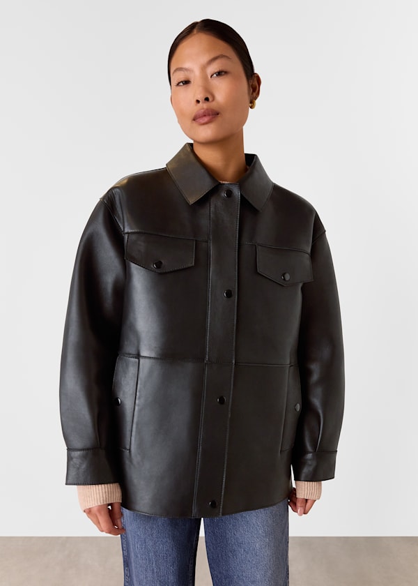 Petite Clean Bonded Leather Jacket