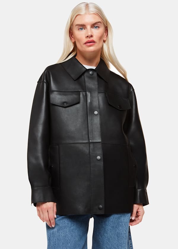 Petite Clean Bonded Leather Jacket