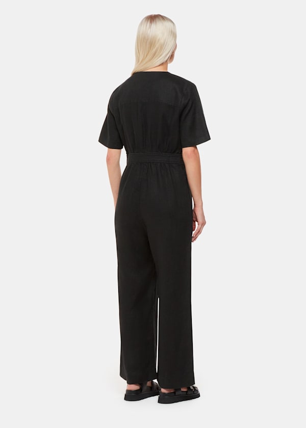 Black Petite Cosima Linen Jumpsuit