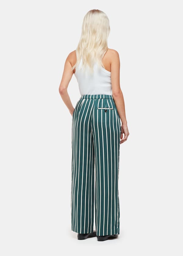 Green Petite Alex Stripe Trouser