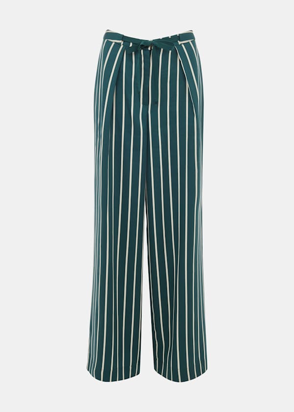 Green Petite Alex Stripe Trouser