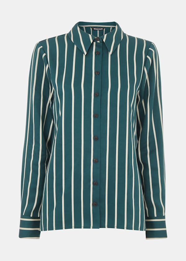 Green Petite Alex Stripe Shirt