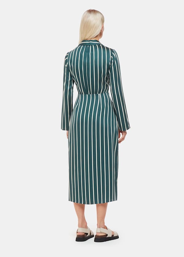 Green Petite Alex Stripe Shirt Dress
