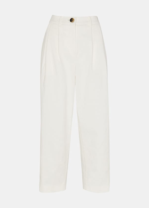 White Petite Bethany Barrel Leg Trouser