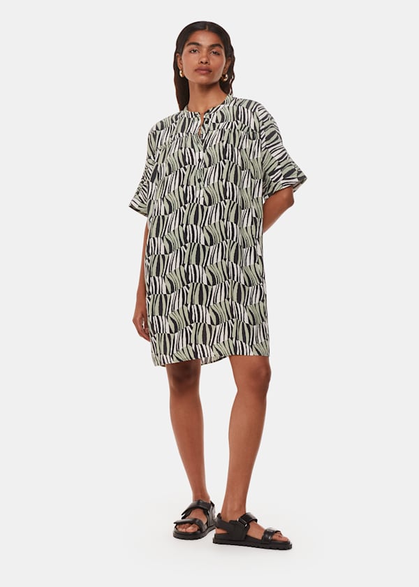 Petite Checkerboard Tiger Print Dress