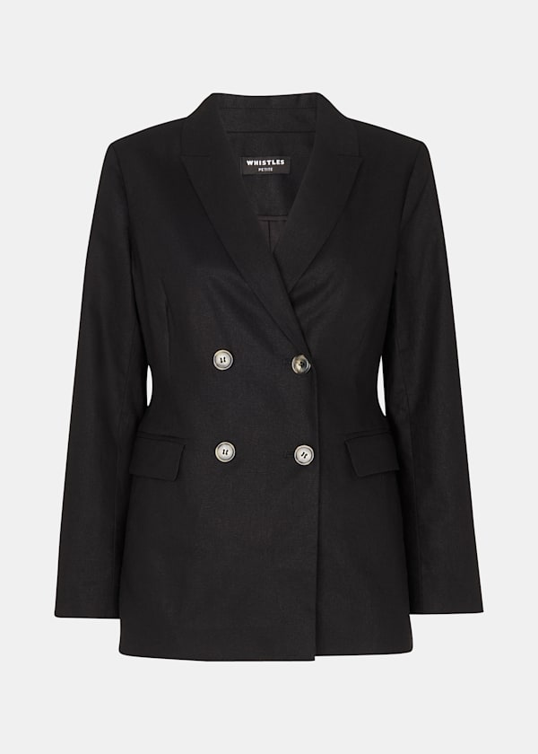 Black Petite Lindsey Linen Blend Blazer