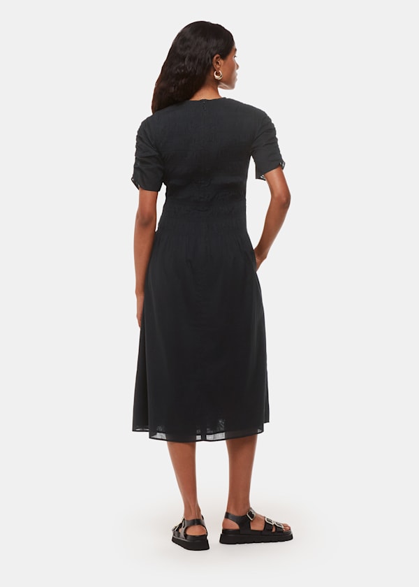 Black Petite Avery Smocked Dress