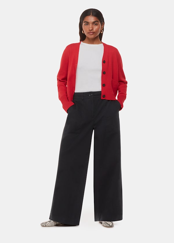 Washed Black Petite Ruth Relaxed Leg Trouser