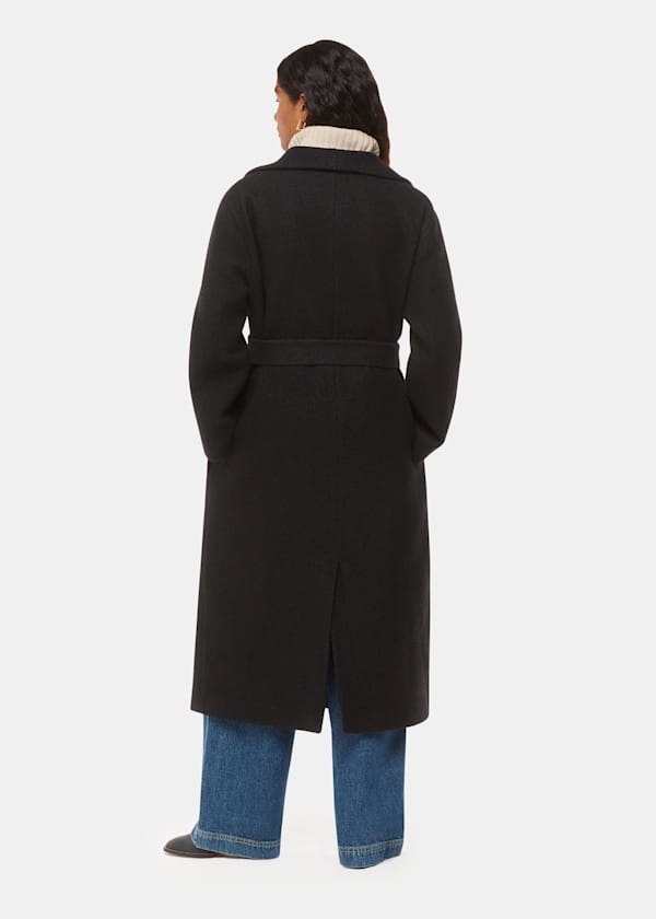 Black Petite Morgan Funnel Neck Coat