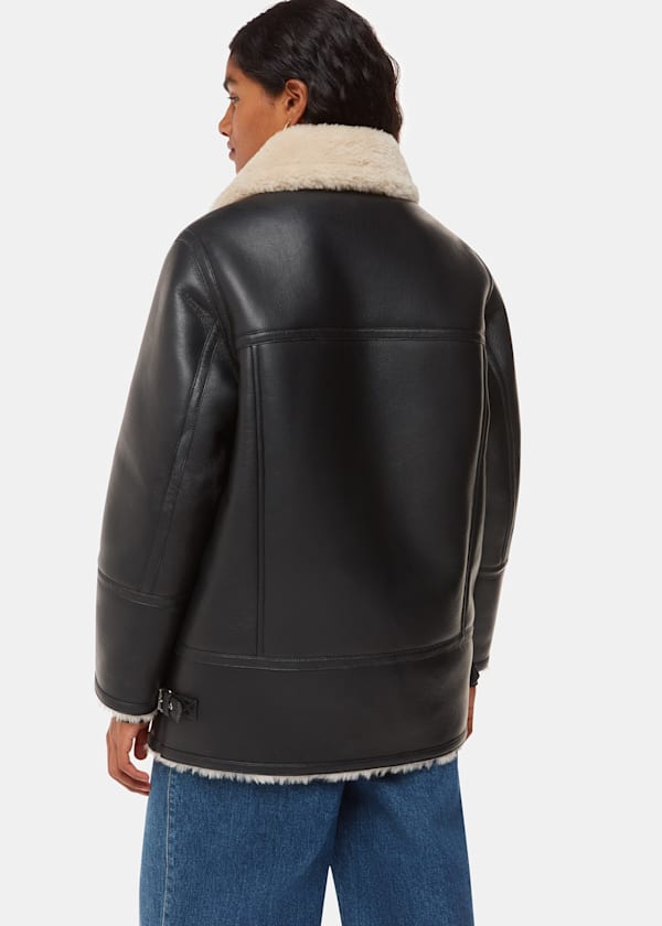 Black Petite Faux Fur Aviator