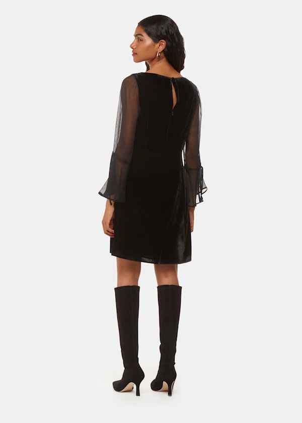 Black Petite Myla Velvet Mini Dress