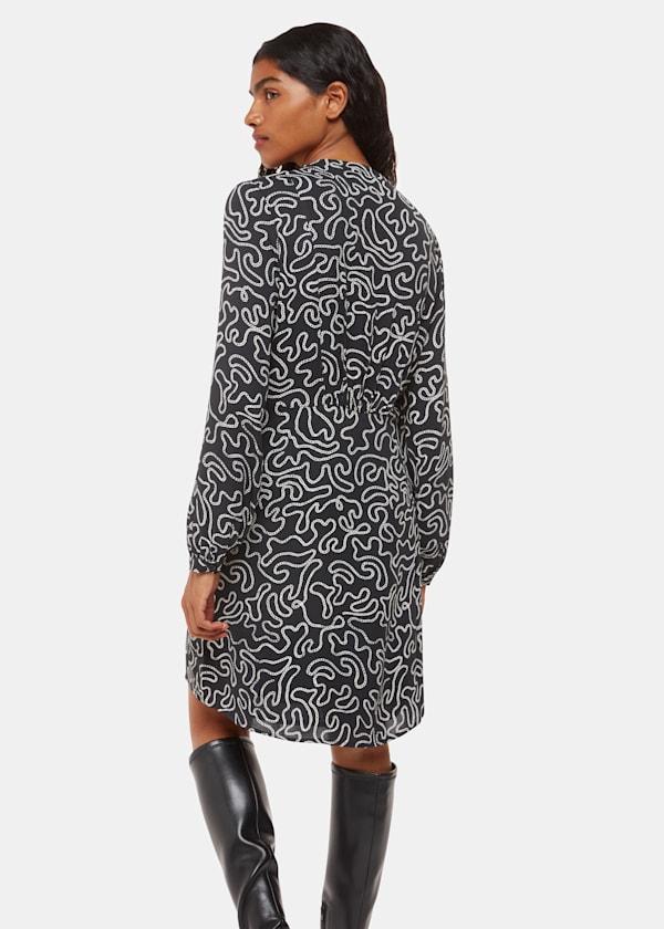 Black Petite Chain Print Flippy Dress