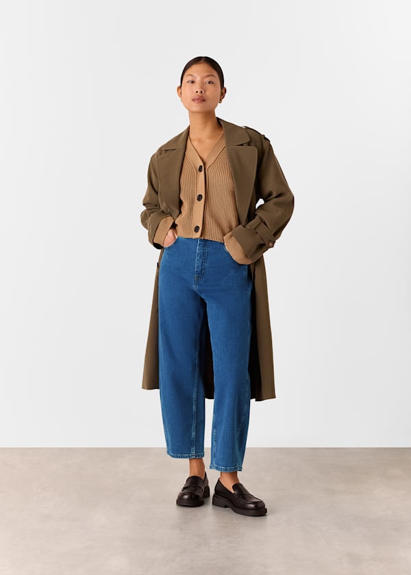 Denim Petite Stretch Barrel Leg Jean