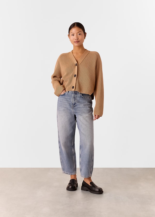 Camel Petite Nala Cotton Cardigan