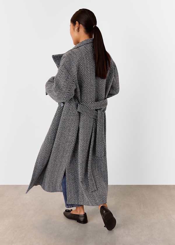 Multicolour Petite Cosette Funnel Neck Coat