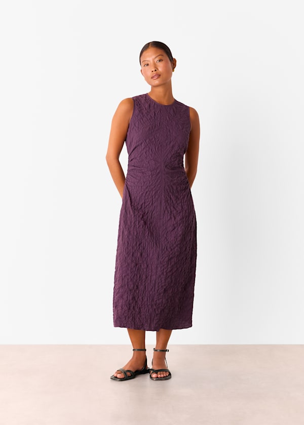 Plum Petite Lori Textured Midi Dress