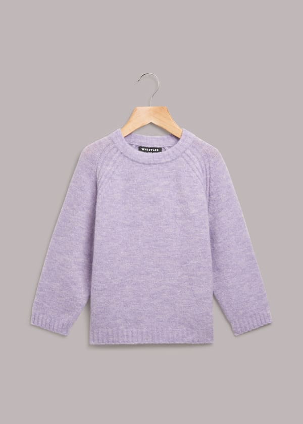 Lilac Textured Crew Neck Sweater