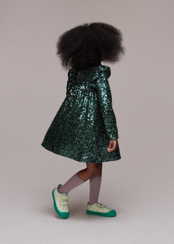 Dark Green Alma Sequin Dress