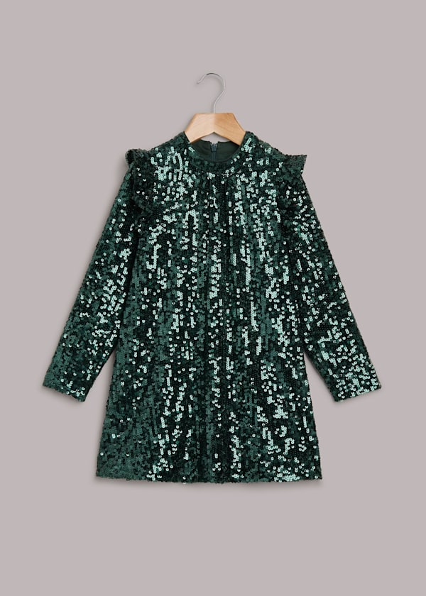 Dark Green Alma Sequin Dress