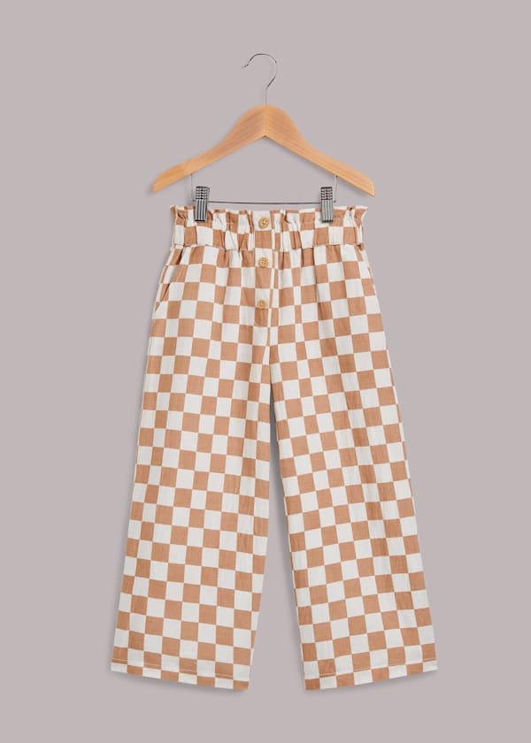 Multicolour Checkerboard Wide Leg Trouser