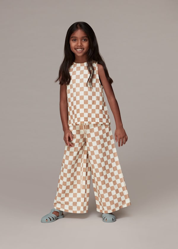 Multicolour Checkerboard Domino Blouse